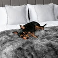 thumbnail image 4 of PAVILIA Gray Fluffy Throw Blanket for Couch, Twin Bed, Fuzzy Blanket for Women Men, Furry Plush Warm Blanket Bed Sofa, Super Soft Thick Faux Fur Sherpa Blanket Throw, Tie-Dye, 60x80, 4 of 9