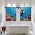 thumbnail image 4 of Funny Diving Panda Kitchen Curtains 54 Inch Length, Ocean Sea Coastal Coral Fish Marine Life Tiers Curtains for Bathroom Bedroom Cafe, Light Filtering Small Window Treatment Drapes 2 Panels 42"Wx54"L, 4 of 8