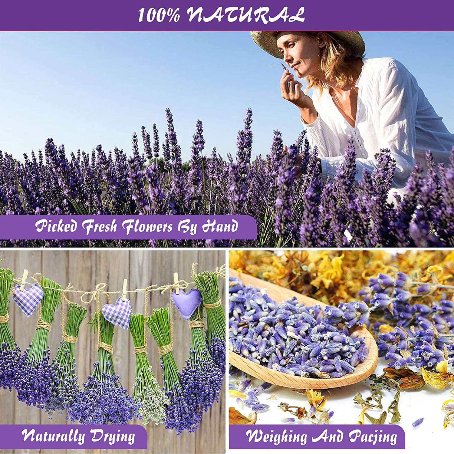 16 Bags Dried Flowers 100% Natural Flowers Herbs Kit for Soap Making DIY Candle Making Bath - Include Rose Petals Lavender Don't Forget Me Lilium Jasmine Rosebuds and More