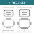 thumbnail image 5 of Bentgo Glass Leak-Proof Glass Food Storage Set - 2-Pack (4.4-Cup and 6.3-Cup Containers) - Pebble Beach<br>Edit, 5 of 5