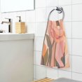 thumbnail image 3 of Yayeee 2 Pack Hand Towels for Bathroom 100% Cotton 16" x 28" Soft Absorbent Kitchen Towel, Abstract Orange Flowers, 3 of 7