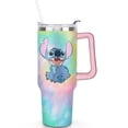 thumbnail image 2 of 40oz Cartoon Movie Stainless Steel Tumbler with Lid and Straw,Spill Proof Cartoon Travel Cup for Cartoon Lovers Double Wall Vacuum Insulated Coffee Mug with Handle Pink, 2 of 7