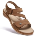 thumbnail image 4 of Littleplum Women's Arch Support Wide Sandals Adjustable Straps Lightweight Walking Summer Shoes for Women,Brown,Size 5.5, 4 of 11