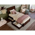 thumbnail image 4 of AFI Casanova Twin Solid Wood Platform Bed with Panel Footboard and Storage Drawers, Walnut, 4 of 15