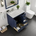 thumbnail image 5 of Eviva Acclaim 30 inch Blue Transitional Bathroom Vanity with White Carrara Quartz Countertop and Undermount Porcelain Sink, 5 of 8