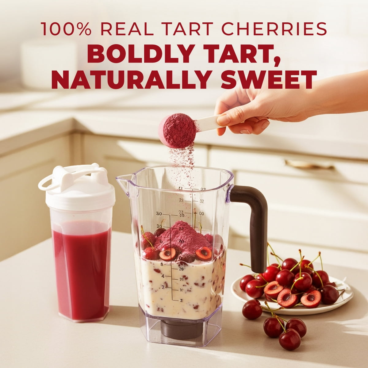 Gya Tea Co Tart Cherry Extract Powder 100% Pure Freeze Dried Natural Fruit Powder 1.1lb (17.64 Oz)