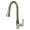 Brushed Nickel, variant on ALFI Brand Polished Chrome Gooseneck Pull Down Kitchen Faucet