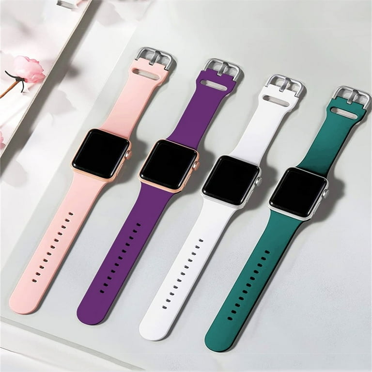 YuiYuKa Silicone strap Compatible with Apple Wristwatches bands 45mm 41mm  38mm 40mm 44mm 42mm Ultra 49mm Women Men, sport bracelet wristband for  iWatch band Series 9 8 7 6 5 4 3 se - Light yellow 