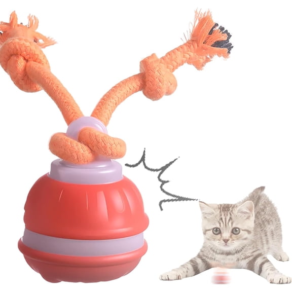 Hagloyecr Interactive Dog Toys Dog Balls,Electric Automatic Moving and Rolling Dog Toy with Rope for Small Medium Dogs,Fun Smart Puppy Toy s for Boredom & Training Orange
