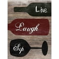 thumbnail image 2 of Lewis, Sheldon 15x18 Black Ornate Wood Framed with Double Matting Museum Art Print Titled - Live Laugh Sip, 2 of 4