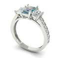 thumbnail image 2 of 1.88 ctw 3 Stone Anniversary Ring for Women | Emerald Cut Blue Moissanite | Hyperallergenic Solid 14K White Gold, 2 of 5