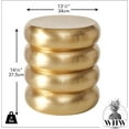 thumbnail image 3 of Modern Round  End Table, Hand Sculpted, Gold Finished Metal, 13.5 D x 14.75 H Inches, 6 lbs. (34 D x 37.5 H cm), 3 of 6