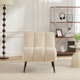 thumbnail image 5 of Noble House Ashton 24.4" Velvet Armless Accent Chair, Modern Upholstered Lounge Chair with Metal Legs, Beige, 5 of 11