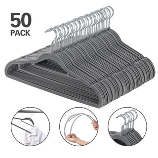 JIUXCF White Velvet Hangers 50 Pack, 16 Non Slip Adult Hangers, Slim  Clothes
