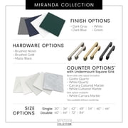 Wyndham Collection Miranda 36 Wood Single Bathroom Vanity in Blue/Nickel Trim