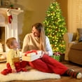 thumbnail image 4 of Gymax 4.5FT Pre-Lit Christmas Tree Hinged Artificial Tree Indoor w/ LED Lights, 4 of 10