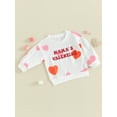 thumbnail image 3 of FEORJGP Toddler Valentine’s Day Sweatshirts Infant Long Sleeve Pullover Heart Letter Print Jumpers Crew Neck Hoodies Baby Boys Girls Oversized Loose Casual Tops, 3 of 9