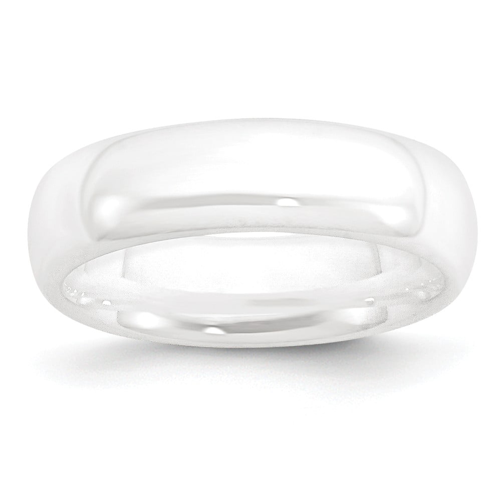 Ceramic White 6mm Polished Band Ring Size 7