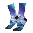 thumbnail image 1 of Fotbe Night At Lake Aurora 1 Calcetas Largas con Estampado para Hombre y Mujer – Calcetas de Compresión Transpirables y Elásticas, Viajar y Uso Diario Talla 5-11, 1 of 6
