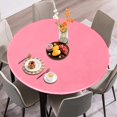 thumbnail image 2 of HAHDAXIA Round Waterproof Table Cover Elastic Tablecloth Vinyl Fitted Table Cover Elastic Edged Plastic Table Cover, Fits Tables up to 45"-56" R, Pink, 2 of 7
