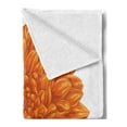 thumbnail image 2 of Dahlia Flower Soft Flannel Fleece Blanket, Funk Art Old Vintage Floral Leaf Love Valentine's Day Special Celebration Theme, Cozy Plush for Indoor and Outdoor Use, 60" x 80", Orange, by Ambesonne, 2 of 5