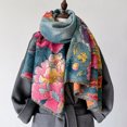 thumbnail image 5 of Bufanda larga de cachemir con estampado de flores para mujer, bufanda gruesa y versátil de invierno, bufanda cálida y a la moda, 5 of 5