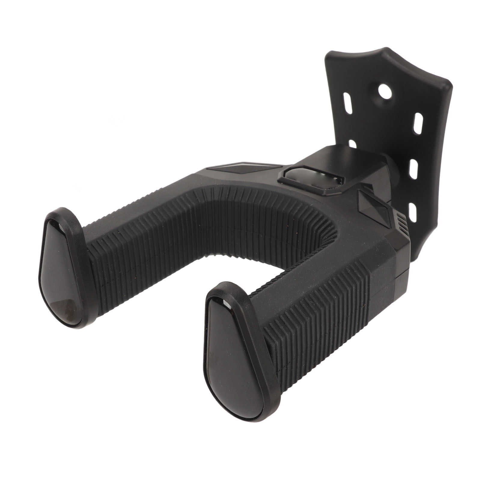 Riousery Guitar Wall Mount Hanger Guitar Neck Bracket Hook Self Locking Holder Musical Instrument Accessories, Easy Installation Wall Mounts for Bass, Ukulele, Black (6.7 in / 17 cm)