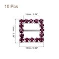 thumbnail image 2 of Uxcell Square Rhinestone Buckle Slider, 10Pcs 15mm Copper Rhinestone Crystal Ribbon Buckle, Plum Red, 2 of 5