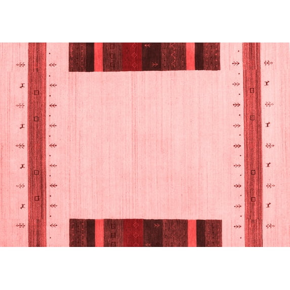 Ahgly Company Indoor Rectangle Solid Red Modern Area Rugs, 5' x 7'