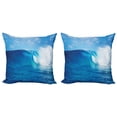 thumbnail image 1 of Ambesonne Ocean Throw Pillow Cover 2 Pack, Cloudy Summer Sky Wavy, 20", Navy White, 1 of 6