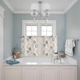thumbnail image 3 of Teal Beige Tropical Leaves Kitchen Curtains Small Short 39 Inch Length, Farmhouse Burlap Aesthetics Grommet Bedroom Living Room Curtains, Light Filtering Cafe Curtain Drapes 2 Panels Set 55''x39'', 3 of 9