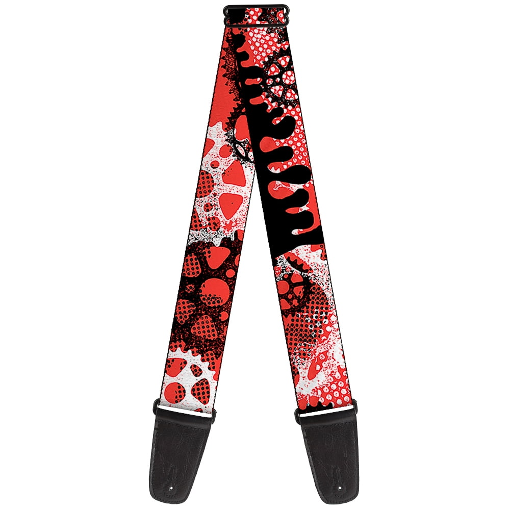 Buckle-Down Guitar Strap, Grunge Gears Orange, 2 Inches Wide