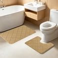 thumbnail image 4 of Vacemry Bathroom Toilet Rug Set 2-Piece, Non Slip U-Shape Latex Bath Mat, Absorbent Quick-Dry Floor Carpet, Velvet Fleece Bathroom Rugs For Toilet Shower Tub Washable Decor, 4 of 6