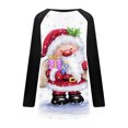 thumbnail image 5 of Camiseta de manga larga con cuello redondo y estampado navideño para mujer Pompotops qwe24208, 5 of 5