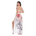 thumbnail image 3 of FORMRS Womens Long Sarong Beach Wrap Semi-Sheer Bikini Skirt Bathing Swimsuit Cover Up, Pink Flower, 3 of 7