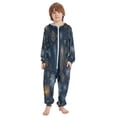 thumbnail image 2 of Soft Big Kids Onesie Pajamas Cozy Loose-Fit Jumpsuits for kids with Pockets for Christmas Lounge & Play Golden Pine Needles, 2 of 8