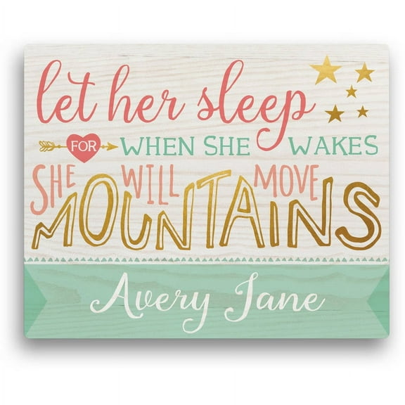 Let Her Sleep/Let Him Sleep Personalized Canvas 11" x 14" or 16" x 20"