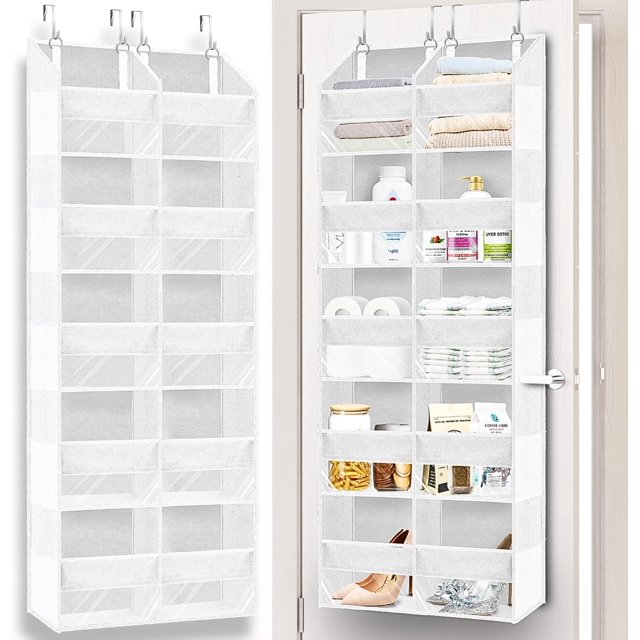 Organisateur par-Dessus la Porte s Extra Grand Rangement derrière la Porte des Compartiments Lb Capacité de Poids Organisateur par-Dessus la Porte Organisateur Suspendu de Porte pour Garde-Robe Organisateur de Couches Pièce