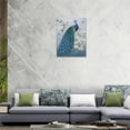 thumbnail image 5 of Peacock Wall Art Blue Peacock Flower Butterfly Pictures Wall Decor Elegant Peacock Canvas Prints Framed Modern Painting Artwork Home Office Decorations For Kitchen Bathroom Living Room Framed 12"x16", 5 of 6