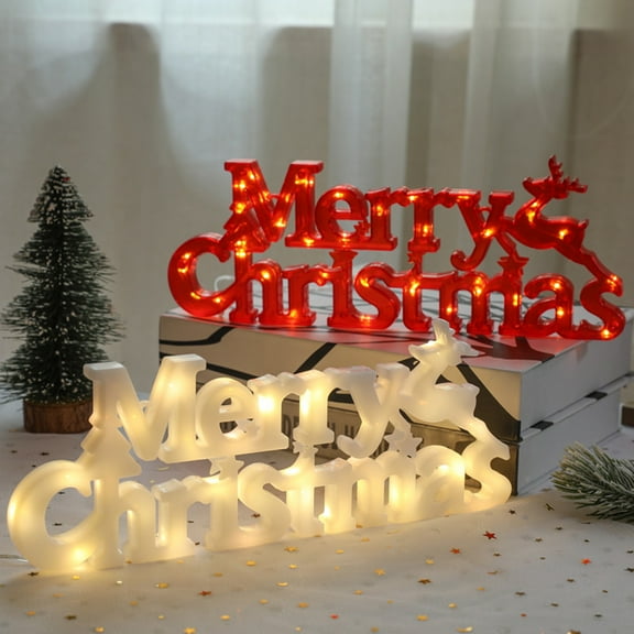 Dserhfy Christmas Ornament, Merry Christmas Sign Light DIY Wreaths Windows Doors Bright Sparkling Holiday Decoration