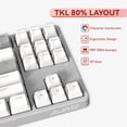 thumbnail image 5 of AK873 Gaming Keyboard,Chroma RGB Backlit,Hot-Swappable Linear Red Switch,PBT Keycap,75% TKL Layout,Ergonomic Mechanical Keyboard with Custom Coiled USB/Type-C Aviation Cable(White Grey), 5 of 9