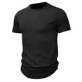 thumbnail image 2 of Bjutir T Shirts For Men Summer Leisure Fashion Solid Color Contrast Design Short Sleeve Tops L, 2 of 8