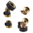 thumbnail image 4 of Garden Hose Connector Bending Heavy Duty Brass Garden Hose Connector with Shut Off Brass Water Hose Parts with Comfort Grip to Control Water Flow with US Plug, 4 of 6
