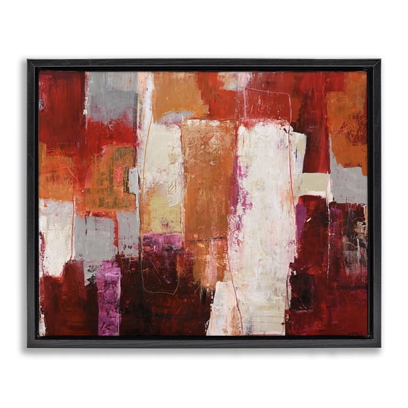 Deconstructed City Abstract Black Framed Floater Canvas Wall Art, design by Design Fabrikken