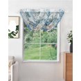 thumbnail image 2 of Waterfall Valances for Windows, Crab Kitchen Sheer Valance Curtains, Blue Coastal Starfish Ocean Coral Nautical Rod Pocket Elegant Swag Valances for Living Room Bedroom, 47.2"x38.5", 3 Panel, 2 of 8