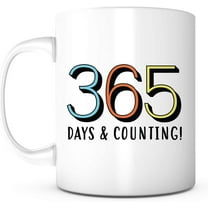 365 Days & Counting Color-11 Ounce White Ceramic Mug, Anniversary Valentine's Day, Dad Mom Coffee Mug, BFF Friend Birthday, Daughter Son Sister Brother Birthday Mug, Boyfriend Girlfriend Couple Mugs