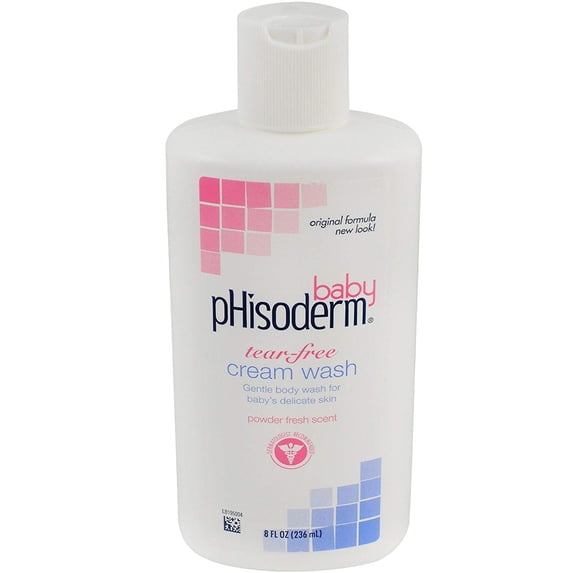 Tear-free Cream Wash 8 FL OZ - alcohol free soap free dermatologist tested allergy tested powder fresh scent (pack of 3) (packaging may vary), The Phisoderm Baby Cream.., By pHisoderm Baby