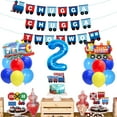 thumbnail image 6 of Chugga Chugga Two Two Party Decorations for 2 Years Old Boys, Railroad Train Crossing Theme Birthday Party Supplies - Chugga Chugga Two Two Banner, Cake Topper, Train Foil Balloons, 6 of 7