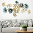 thumbnail image 4 of 33"Large Wall Clock – 3D Metal Ginkgo Leaf Decorative Wall Clock, Non-Ticking Wall Clocks Battery Operated, Modern Clocks for Living Room, Gift-Ready for Home or Office, 4 of 8