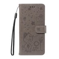 thumbnail image 2 of For Motorola Moto G35 6.7" Cat&Bee Patterned Embossed Strong Magnetic Attachment/Closure, Card Slots/Pocket, PU Leather Flip Wallet Case ﻿,Grey,For Motorola Moto G35, 2 of 7